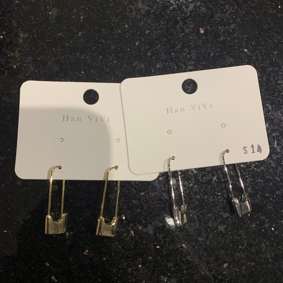 SAFETY PIN EARRINGS - Picture 4 of 4